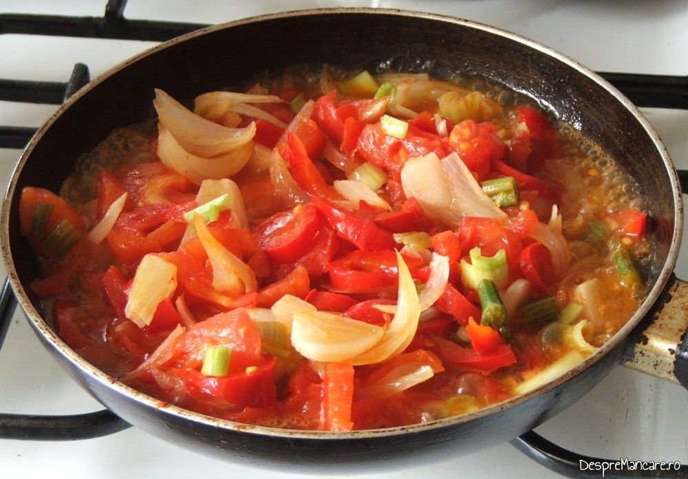 Calire legume in ulei de masline pentru mancare de conopida.