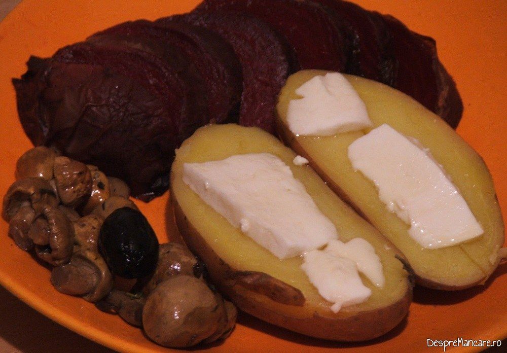 cartofi copti cu unt sfecla si ciuperci 8