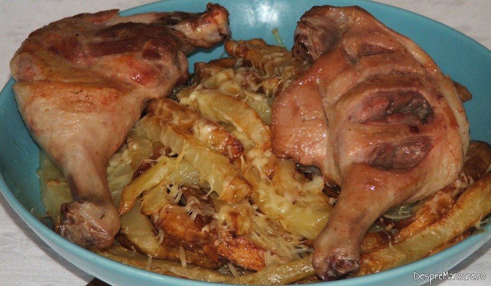 pulpe de rata cu cartofi prajiti si salate de sezon 8