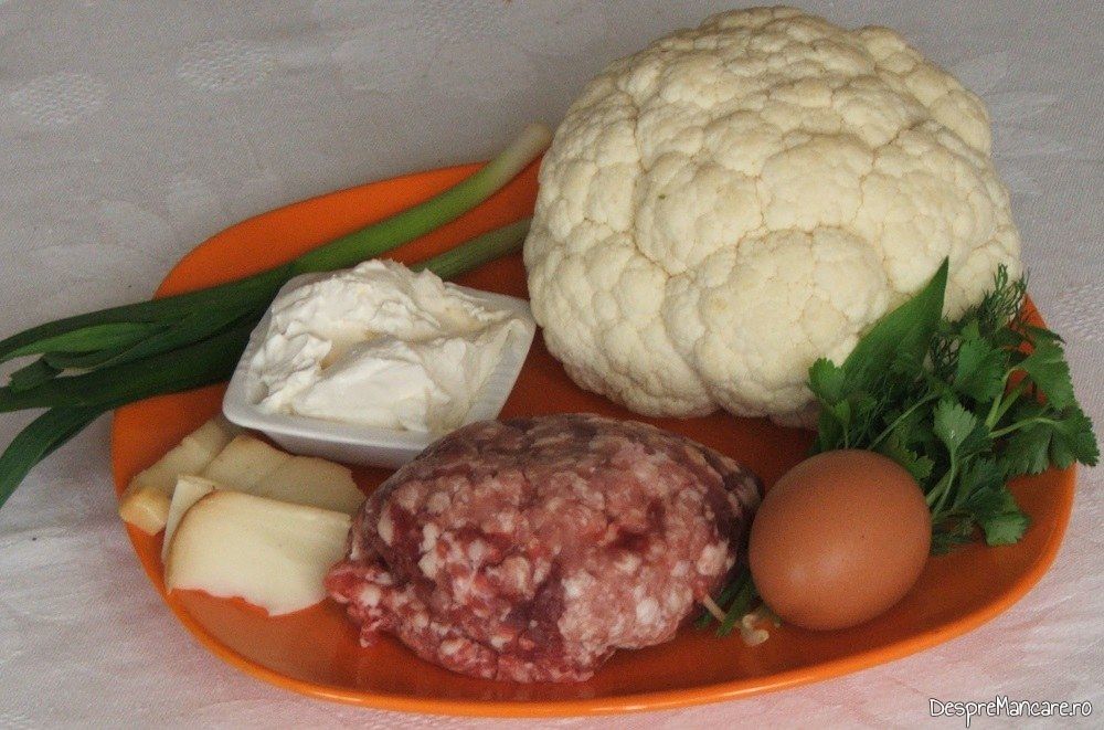 Ingrediente de folosinta pentru conopida impanata cu carne tocata si apoi gratinata.