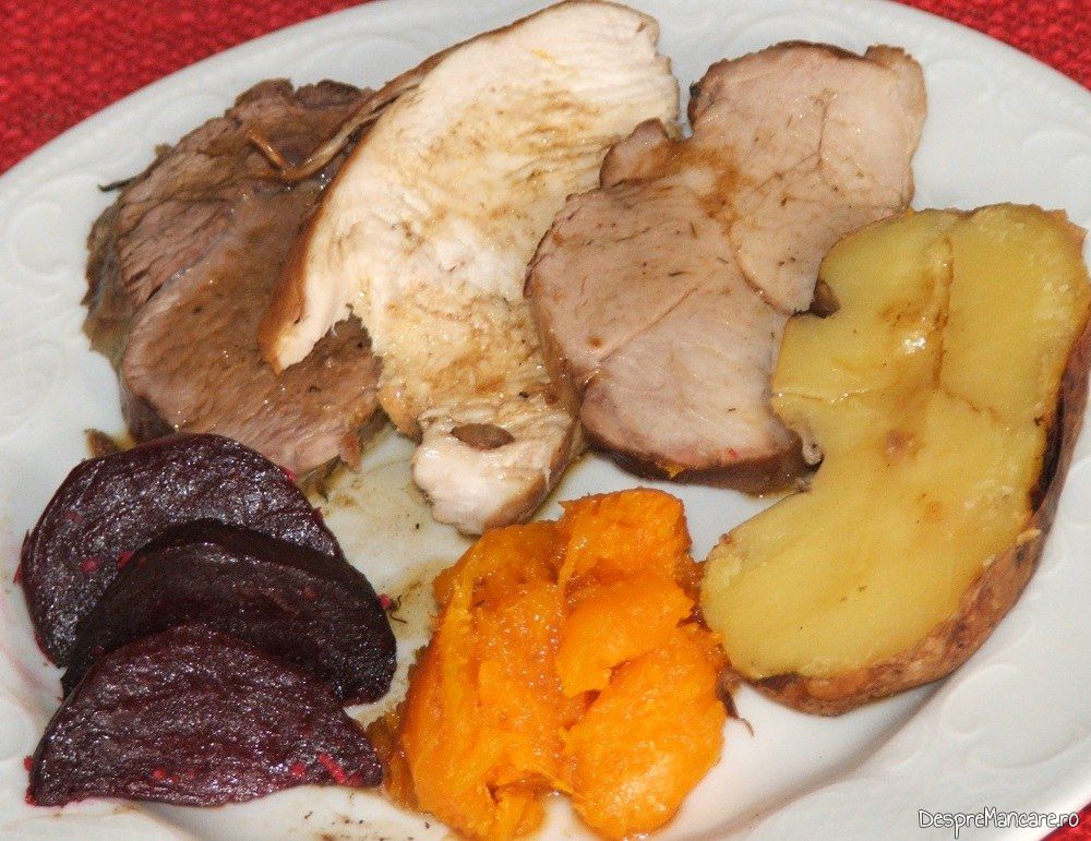 friptura inabusita vitel porc curcan cu cartofi si dovleac copti 16