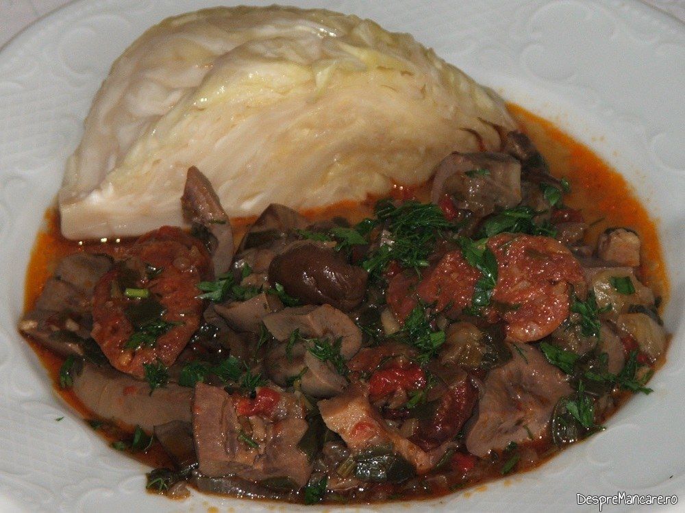 sote din rinichi de porc cu carnati chorizo si kaiser 12