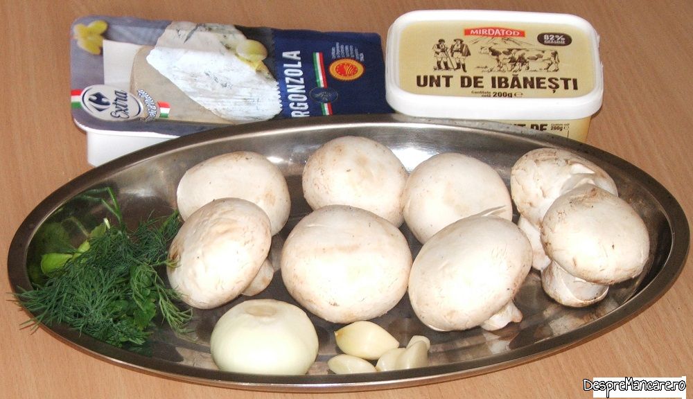 ciuperci albe umplute cu gorgonzola la cuptor 1