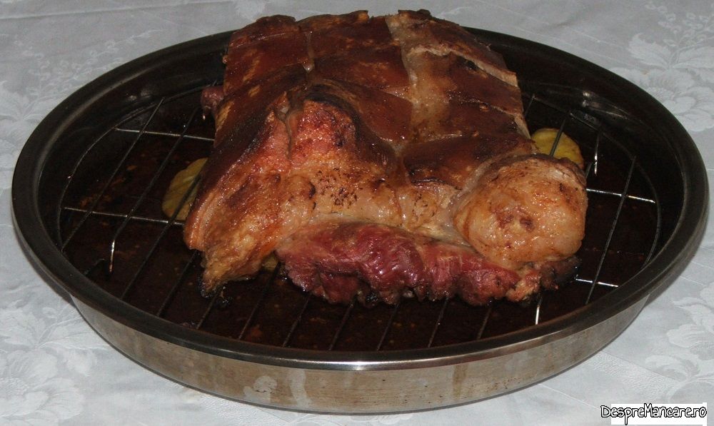 fleica de porc cu sorici si cartofi la cuptor 5