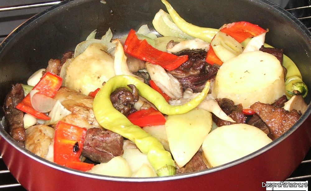 pastrama de oaie cu legume si pleorotus la cuptor 10