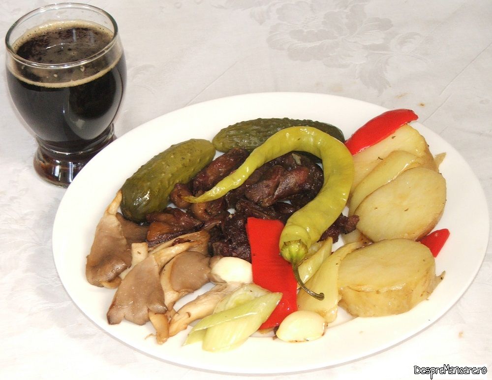 pastrama de oaie cu legume si pleorotus la cuptor 12
