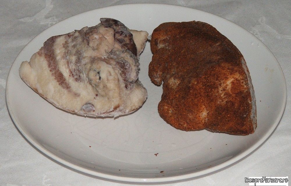gusa de porc macerata in saramura slaba si apoi fiarta 7