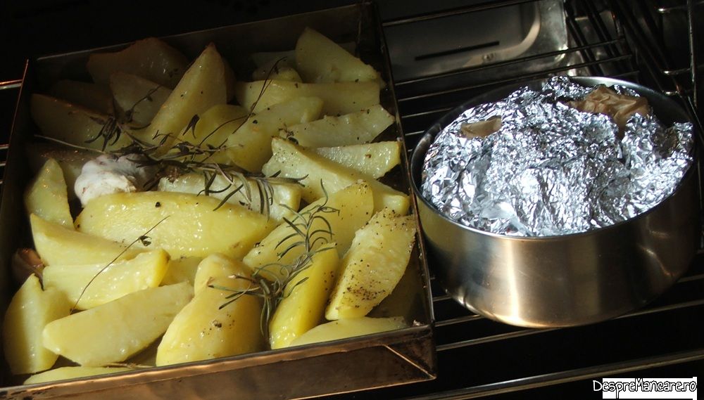 piept de gasca copt in tigaia de fonta cu cartofi la cuptor (10)
