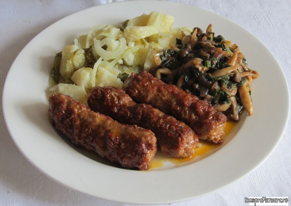 mititei la tigaia gril cu garnitura de ciuperci si salata orientala (17)