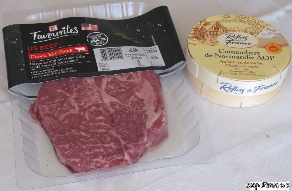 ceafa de vita americana la tigaia gril cu branza camembert la cuptor (1)