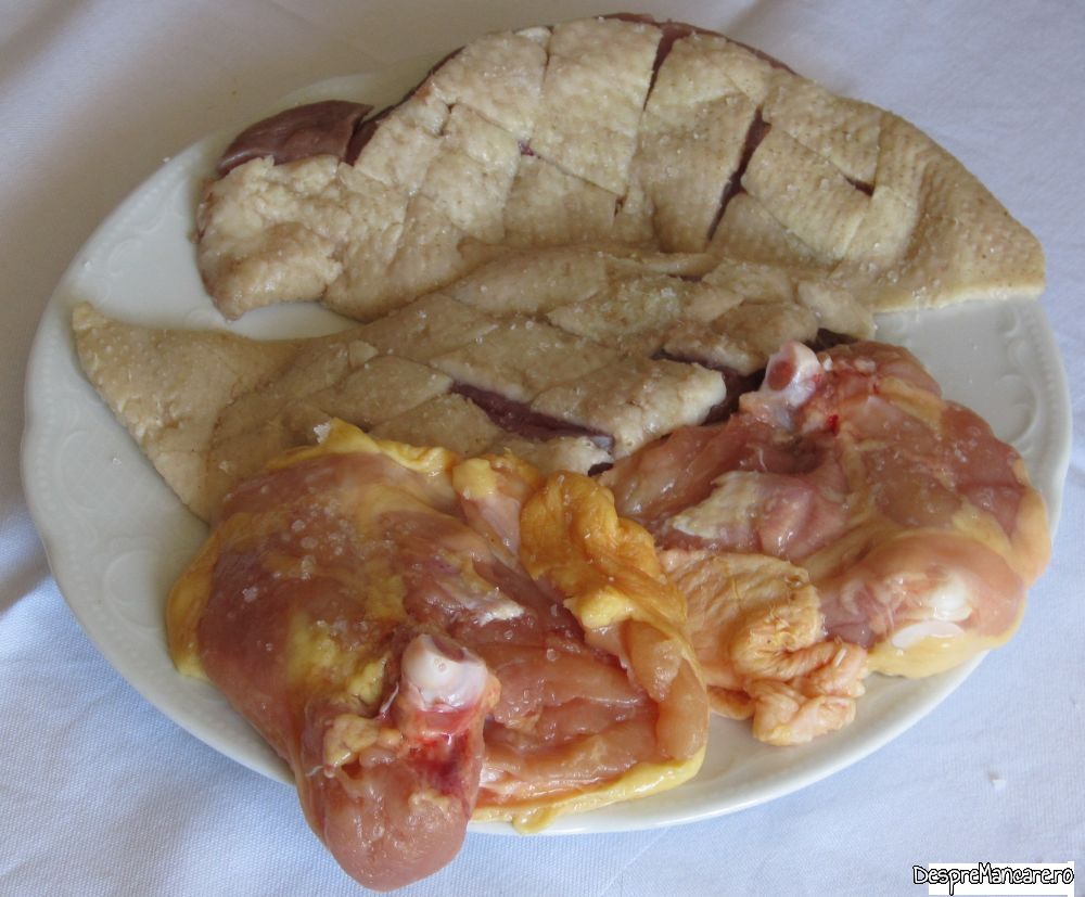 piept de rata si pulpe superioare de pui cu gorgonzola la tigaia gril (2)