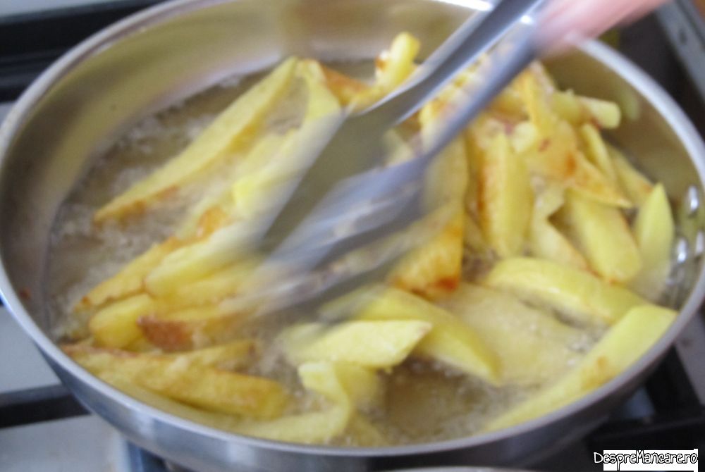 cartofi prajiti in untura de porc cu mujdei de usturoi verde si crema de branza de burduf (12)