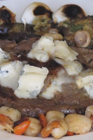 vita braziliana cu scoici Saint Jacques, ciuperci si gorgonzola la tigaia japoneza (13)